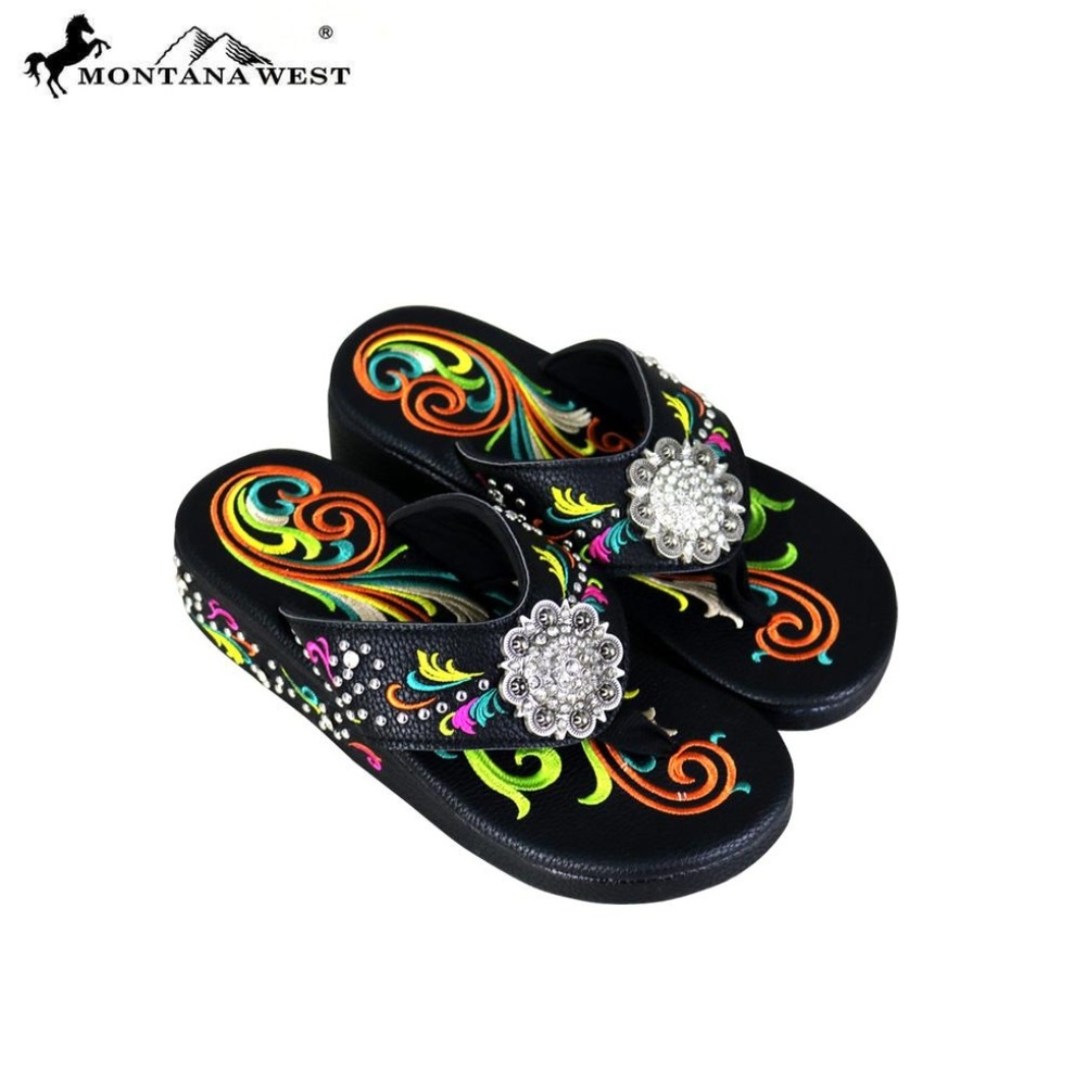 Montana West Novelty Embroidered Saldals